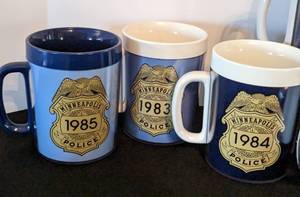 lot 154 image: Collection of Vintage Insulated Plastic Minneapolis Police Coffee Mugs