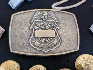 lot 160 image: Vintage Minneapolis Police Buckle and Buttons