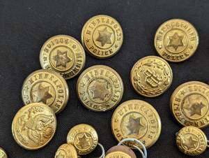 lot 177 image: Collection of Vintage Minneapolis Police Buttons