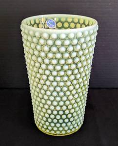 lot 194 image: Imperial Hobnail Uranium Glass Vase
