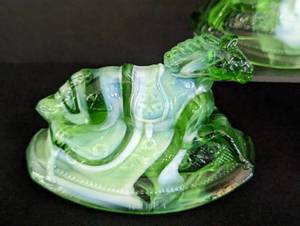 lot 354 image: Three Mosser Slag Glass Rocking Horses
