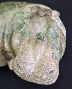 lot 359 image: Carved Stone Hippo Sculpture