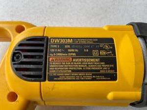 lot 459 image: DeWalt Variable Speed Reciprocating Saw Model DW303M