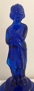 lot 414 image: Imperial Glass Bashful Charlotte Cobalt Blue Figurine
