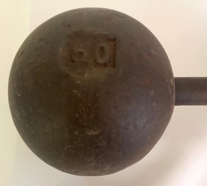 lot 421 image: Antique 50 Pound Dumbbell Weight