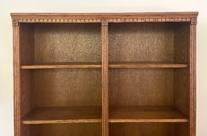 lot 423 image: Double Wooden Bookcase with Adjustable Shelves