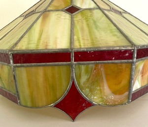 lot 446 image: Vintage Stained GlassResin Light Fixture