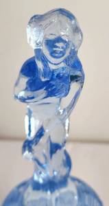lot 507 image: Lovely Periwinkle-Hued Bashful Charlotte with Floral Frog Base