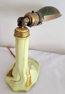 lot 516 image: Houzex Vintage Slag Glass Lamp, Plus.