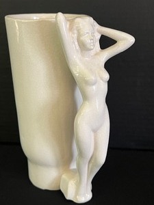 lot 282 image: Vintage Art Nouveau Nude Figurine Vase