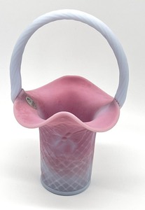 lot 279 image: Three Lovely Fenton Glass Items including a Fenton Glass Basket Signed by Tom Fenton and Scott Fenton