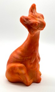 lot 202A image: Vintage Slag Glass Orange Fenton Alley Cat Figurine