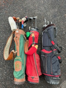 lot 74 image: Used lot of Vintage Golf Clubs and Bags