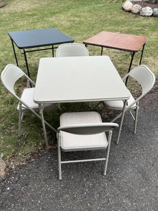 lot 109 image: Samsonite Card Table with Chairs plus 2 Extra Card Tables