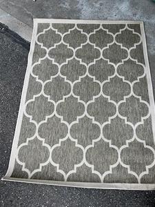 lot 120 image: IndoorOutdoor 4 x 5 Area Rug in Brown Bone Color