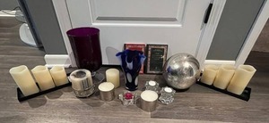 lot 30 image: Home Decor Lot with Candles, Vases, and Luma Candles