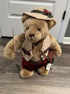 lot 46 image: Stuffed Fishing Bear by Holiday Elegance