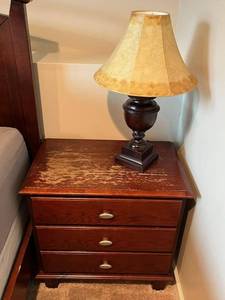 lot 54 image: Wooden Nightstand with Wonderful Lamp