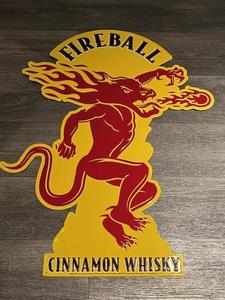 lot 142 image: 36 Fireball Whisky Advertising Tin Sign