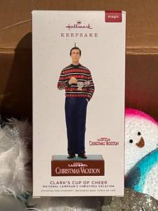 lot 157 image: Holiday Ornaments Lot Featuring 2019 Hallmark Keepsake Clarks Cup of Cheer National Lampoons Christmas Vacation