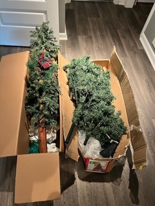 lot 162 image: Pair of Artificial Christmas Trees