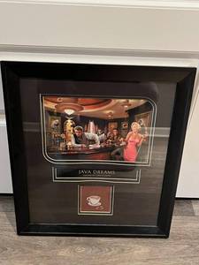 lot 165 image: Framed Java Dreams Print by Chris Consani - Elvis and Marilyn Monroe