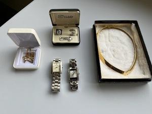 lot 245 image: Jewelry Lot - Movado Watches, Necklaces, Cuff Links