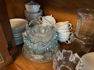lot 273 image: Dining Hutch Shelf #3 Contents - Crystal and More