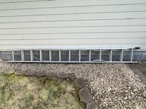 lot 286 image: 24 Werner Aluminum Extending Ladder (225 lbs. Duty Rating)