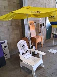 lot 771 image: Absolut Vodka - Minnesota Vikings Beach Chair and Umbrella