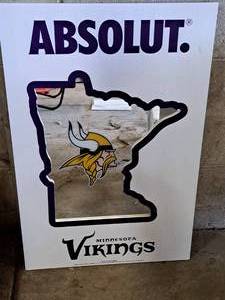 lot 770 image: Absolut Vodka - Minnesota Vikings Wall Mirror