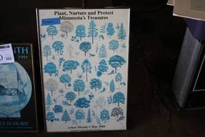 lot 599 image: Plant Nurture and Protect Minnesotas Treasure - Arbor Month May 1989 theme Framed Picture