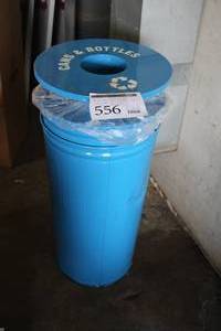 lot 556 image: 31 Metal CanBottle Recycling Can with Extra Lid
