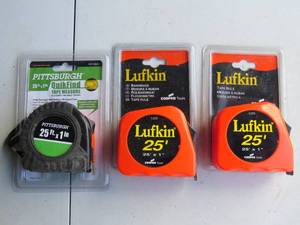 lot 25 image: 3 Piece Lot Assorted 25 Tape Measures
