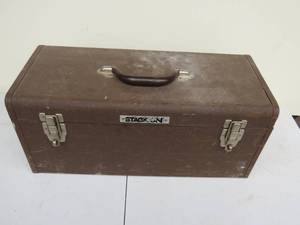 lot 54 image: Mixed Lot WrenchesSocketsNut Drivers With Stack on Metal Tool Box