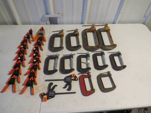 lot 77 image: Mixed Lot of C Clamps and Spring Clamps