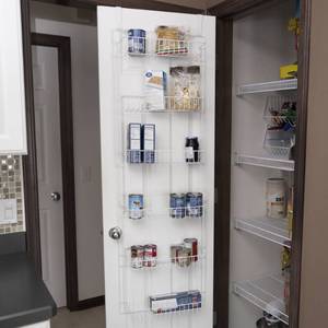 lot 143 image: New  Lavish Home 5 Overdoor Rack with 6 Baskets - White