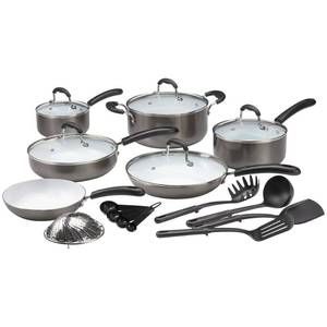 lot 290 image: New  20-Pc. Nonstick Ceramic Aluminum Cookware Set