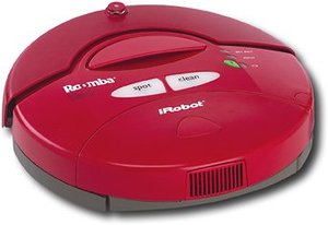 lot 126 image: Looks New iRobot Roomba Model 4100 Red Robotic Vacuum Cleaner
