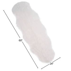 lot 197 image: Brand New Lavish Home Faux Sheepskin 2 x 5 Runner Area Rug ((MSRP $79.99))