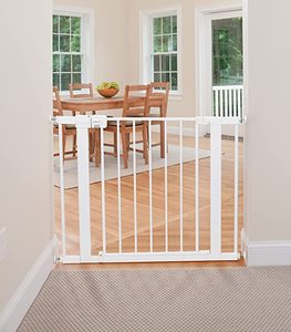 lot 299 image: Brand New Safety 1st Easy Install 28 High Walk Thru Gate, Fits Between 29 and 38