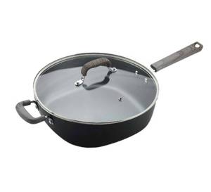 lot 158 image: Brand New Not a Square Pan 5-Qt. Nonstick Aluminum Chicken Deep Fryer with Lid ((MSRP $52.99))