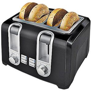 lot 240 image: Brand New BLACKDECKER 4-Slice Wide-Slot Toaster - Black ((MSRP $59.99))