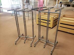 lot 57 image: Lot of 2 Rolling 6 Way Racks - 29 Base