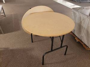 lot 97 image: Lot of 2 Folding Round Tables 36 diameter x 29 12 tall