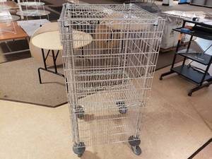 lot 112 image: Lockable Steel Cage on Wheels