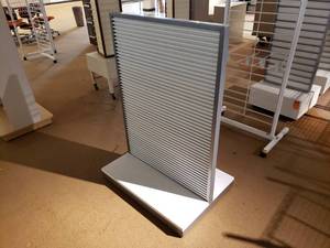 lot 122 image: Roilling Two Sided Slat Display with Hooks Shown