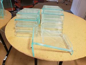 lot 146 image: Lot of 10 Acrylic Shoe Stands - Just Under 5 Tall
