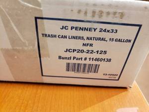 lot 185 image: Box of 24 x 33 Trash Liners