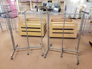 lot 54 image: Lot of 2 Rolling 6 Way Racks - 41 Base